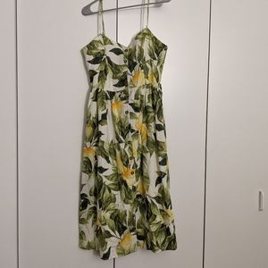 H&M Lemon Print Midi Dress